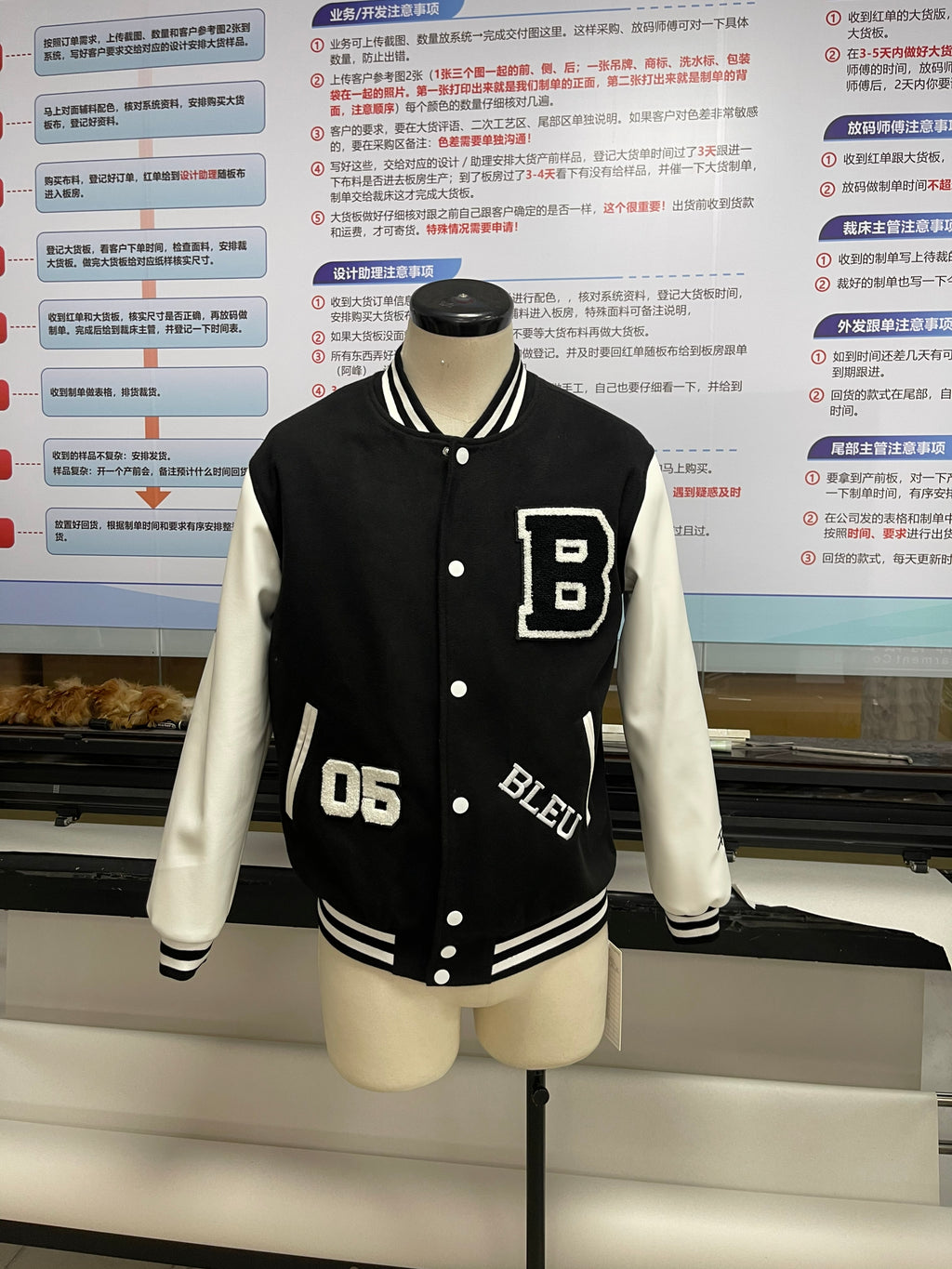 Bleu Style Letterman Jacket (Pre Order)